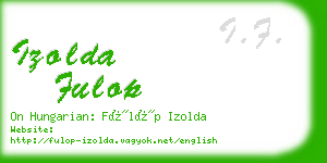 izolda fulop business card